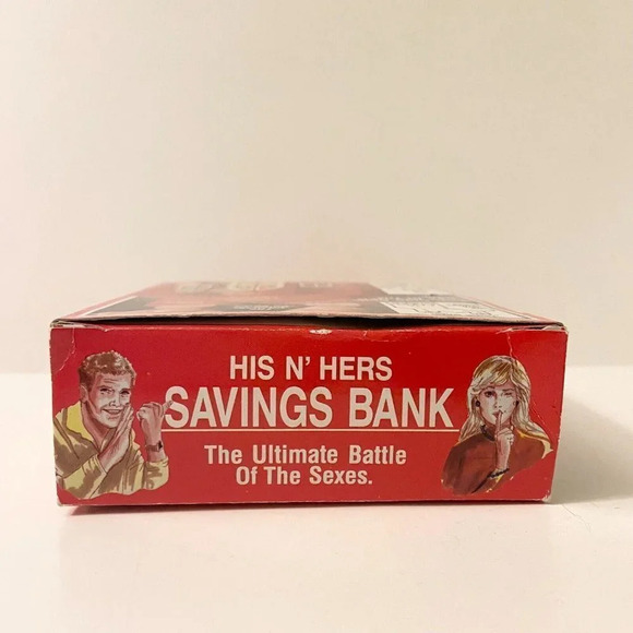 Vintage JSNY  His N Hers Savings Bank Trick Coin Bank - Picture 4 of 14